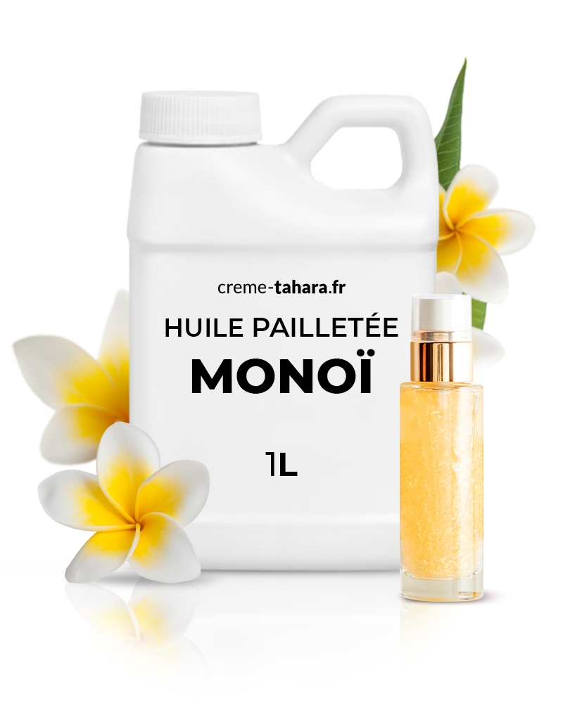 Huile sèche pailletée musc blanc & monoï (Contenance: Échantillon)