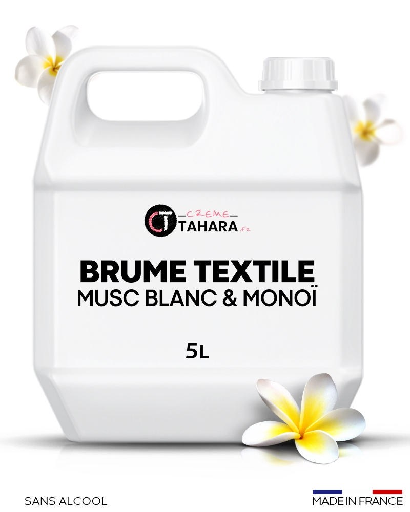 Bidon 5L Brume textile sans alcool Musc blanc & Monoï