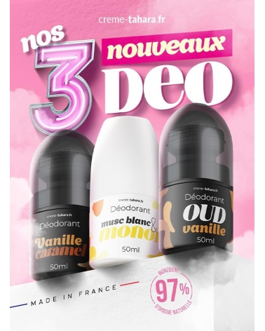 Lot de déodorant mixte sans alcool ni aluminium 50ml