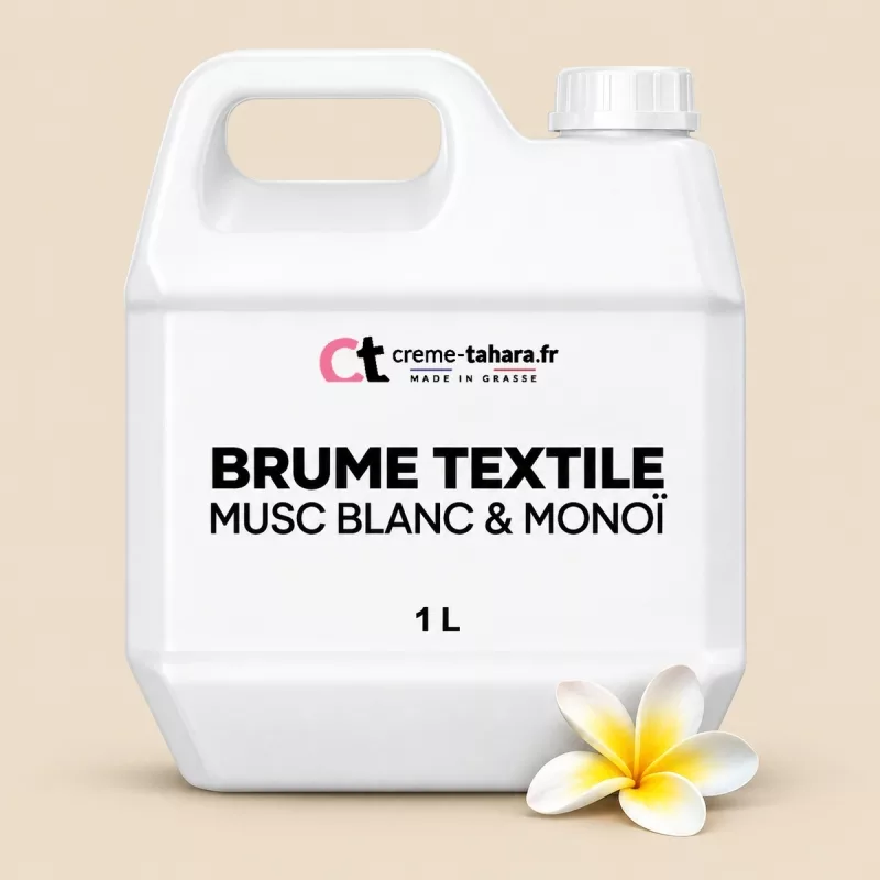 Brume textile sans alcool Musc blanc & Monoï en bidon